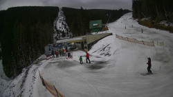 Modrá sjezdovka - dojezd k lanové dráze