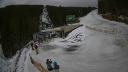 Modrá sjezdovka - dojezd k lanové dráze