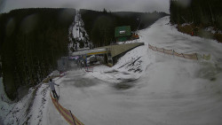 Modrá sjezdovka - dojezd k lanové dráze