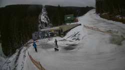 Modrá sjezdovka - dojezd k lanové dráze