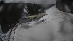 Modrá sjezdovka - dojezd k lanové dráze