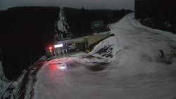 Modrá sjezdovka - dojezd k lanové dráze