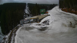 Modrá sjezdovka - dojezd k lanové dráze