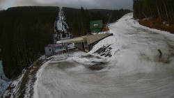 Modrá sjezdovka - dojezd k lanové dráze