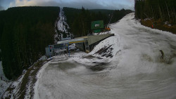 Modrá sjezdovka - dojezd k lanové dráze