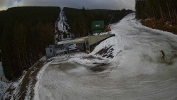 Modrá sjezdovka - dojezd k lanové dráze