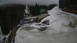 Modrá sjezdovka - dojezd k lanové dráze