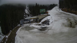 Modrá sjezdovka - dojezd k lanové dráze