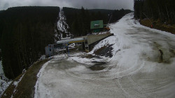 Modrá sjezdovka - dojezd k lanové dráze