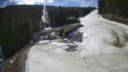 Modrá sjezdovka - dojezd k lanové dráze