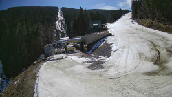 Modrá sjezdovka - dojezd k lanové dráze