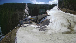 Modrá sjezdovka - dojezd k lanové dráze