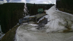 Modrá sjezdovka - dojezd k lanové dráze