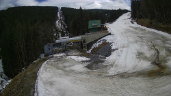 Modrá sjezdovka - dojezd k lanové dráze