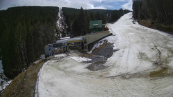 Modrá sjezdovka - dojezd k lanové dráze