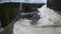 Modrá sjezdovka - dojezd k lanové dráze