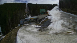 Modrá sjezdovka - dojezd k lanové dráze