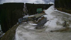 Modrá sjezdovka - dojezd k lanové dráze