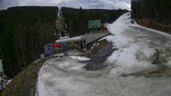 Modrá sjezdovka - dojezd k lanové dráze