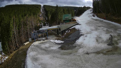 Modrá sjezdovka - dojezd k lanové dráze