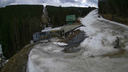 Modrá sjezdovka - dojezd k lanové dráze