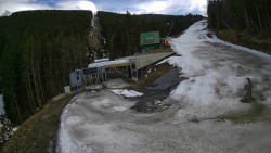 Modrá sjezdovka - dojezd k lanové dráze