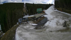 Modrá sjezdovka - dojezd k lanové dráze