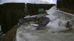 Modrá sjezdovka - dojezd k lanové dráze