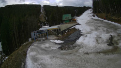 Modrá sjezdovka - dojezd k lanové dráze