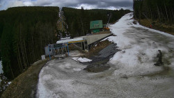 Modrá sjezdovka - dojezd k lanové dráze