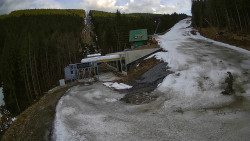 Modrá sjezdovka - dojezd k lanové dráze