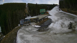 Modrá sjezdovka - dojezd k lanové dráze