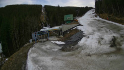 Modrá sjezdovka - dojezd k lanové dráze