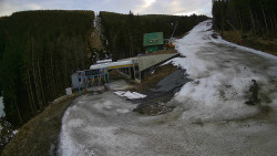 Modrá sjezdovka - dojezd k lanové dráze