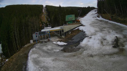 Modrá sjezdovka - dojezd k lanové dráze