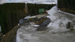 Modrá sjezdovka - dojezd k lanové dráze