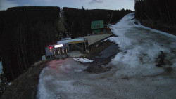 Modrá sjezdovka - dojezd k lanové dráze