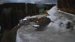 Modrá sjezdovka - dojezd k lanové dráze