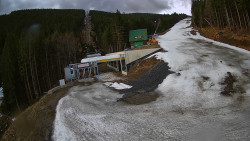 Modrá sjezdovka - dojezd k lanové dráze