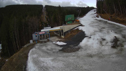 Modrá sjezdovka - dojezd k lanové dráze