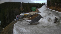 Modrá sjezdovka - dojezd k lanové dráze