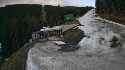 Modrá sjezdovka - dojezd k lanové dráze