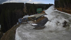 Modrá sjezdovka - dojezd k lanové dráze