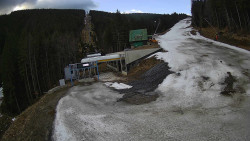 Modrá sjezdovka - dojezd k lanové dráze