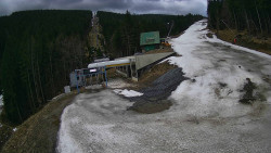 Modrá sjezdovka - dojezd k lanové dráze