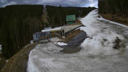 Modrá sjezdovka - dojezd k lanové dráze