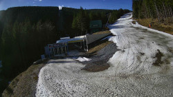 Modrá sjezdovka - dojezd k lanové dráze