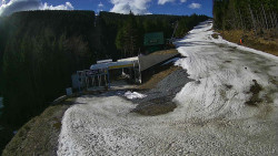 Modrá sjezdovka - dojezd k lanové dráze