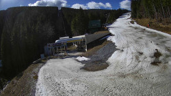 Modrá sjezdovka - dojezd k lanové dráze
