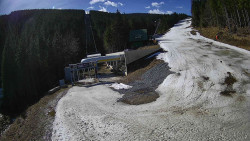 Modrá sjezdovka - dojezd k lanové dráze